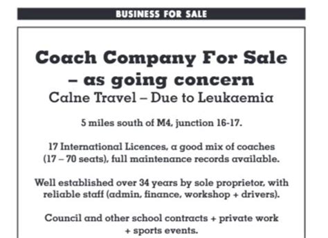 coach company for sale